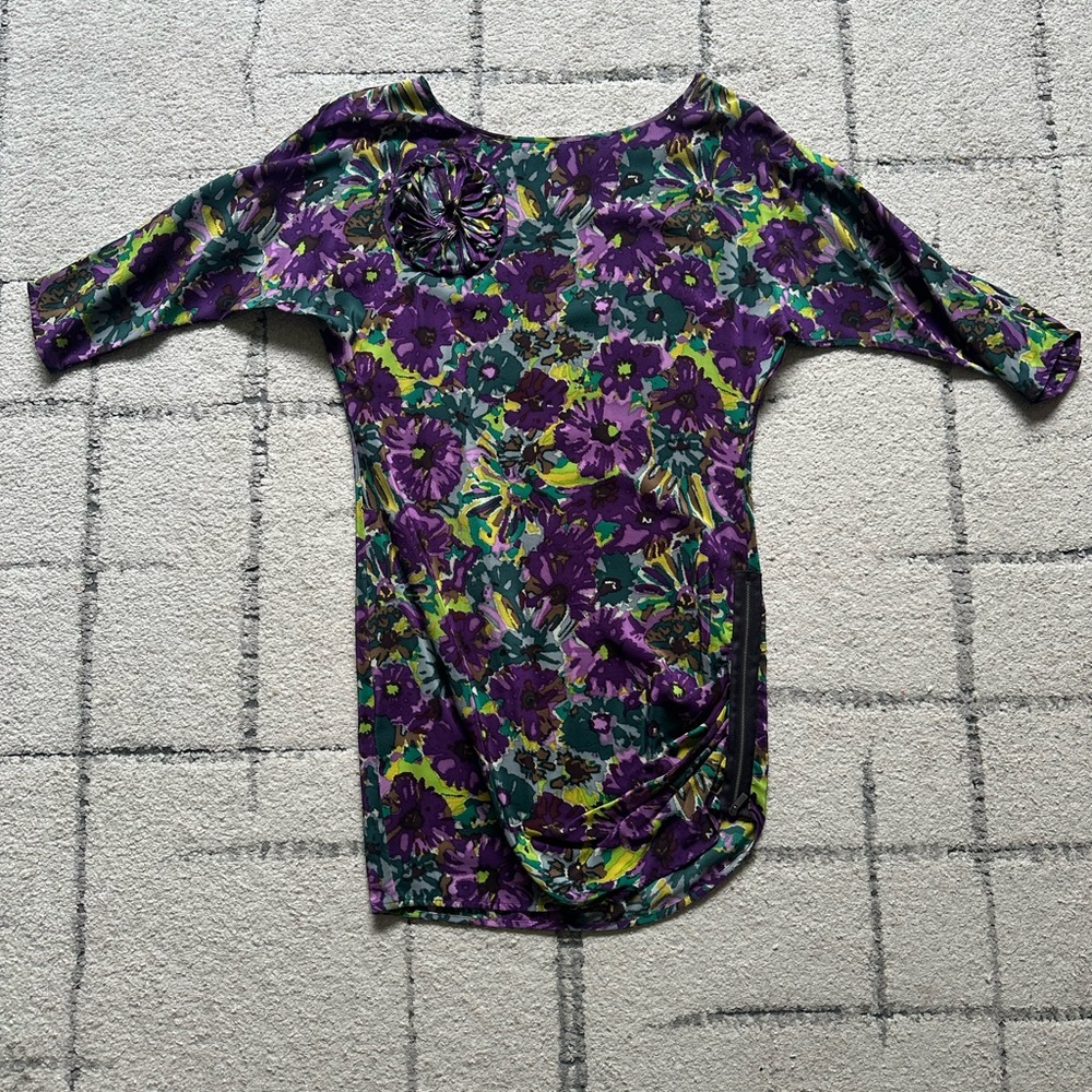 BCBG MAXAZRIA Silk Floral Printed Mini Dress